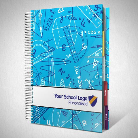 Personalised Teacher Planners - Personalised Teacher Planner With Blue Maths Theme Cover (FC15)