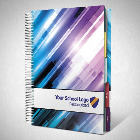 Personalised Teacher Planners - Personalised Teacher Planner With Funky Purple Geometric Cover FC06)