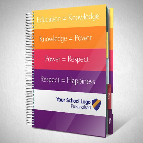 Personalised Teacher Planners - Personalised Teacher Planner With Orange & Pink Funky Cover (FC13)