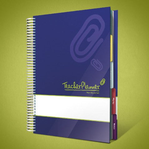 Personalised Teacher Planners - Personalised Teacher Planner With Purple Paperclip Icon Cover (FC21)
