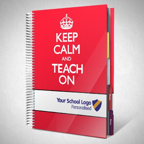 Teacher Planners - Personalised Teacher Planner With Funky 'Keep Calm' Cover (Red)